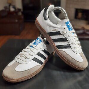 Adidas Samba Men's Size 7.5 VEGAN H01877 White Black Gum Casual Sneakers (#3651)